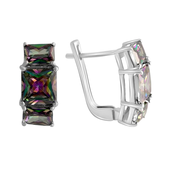 Silver earrings with mystic topaz 4.08ct