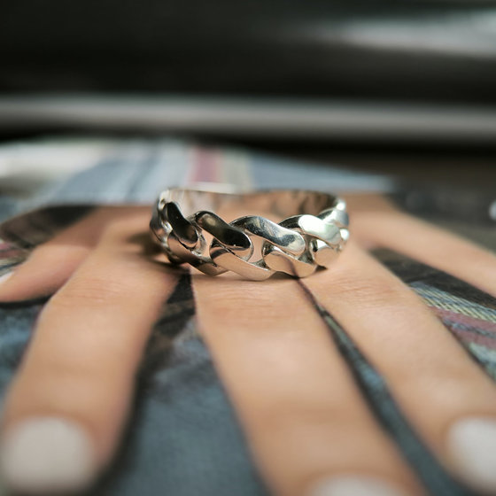 Silver ring without stones