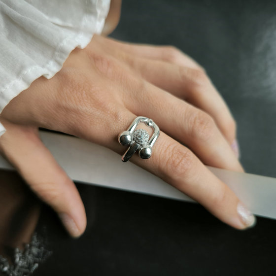 Silver ring with cubic zirconia