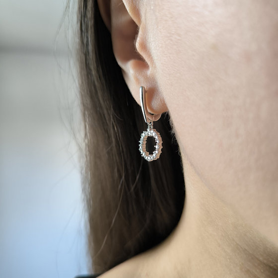 Silver earrings with cubic zirconia
