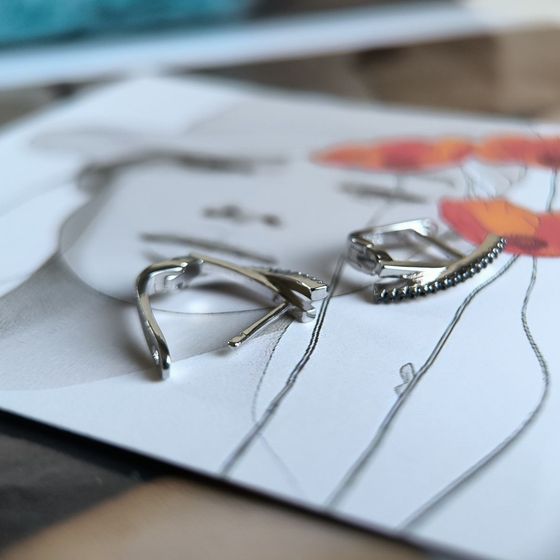 Silver Earrings with Fianites