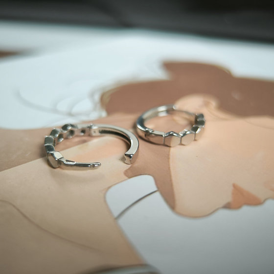 Silver earrings without stones