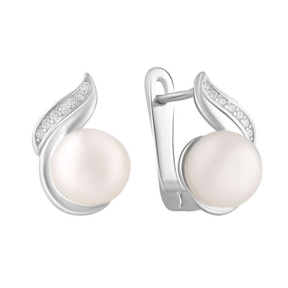 Silver earrings with pearls 3.65ct