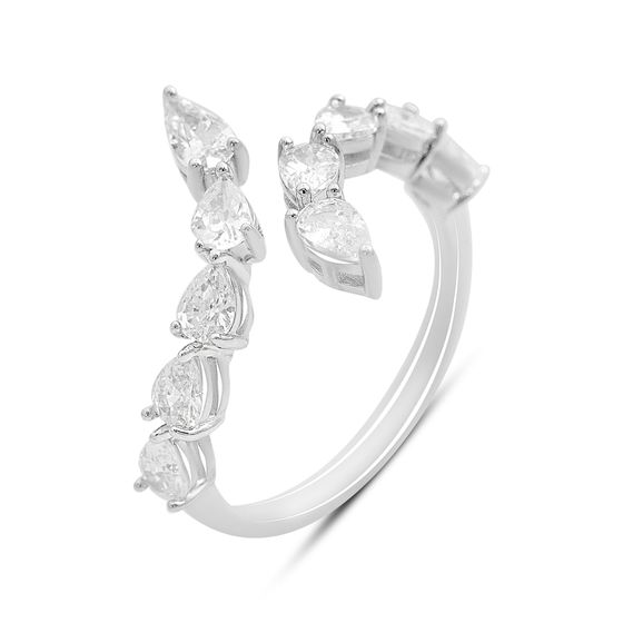 Silver ring with cubic zirconia