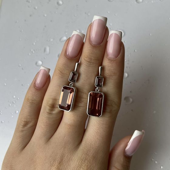 Silver earrings with sultanite 13.108ct