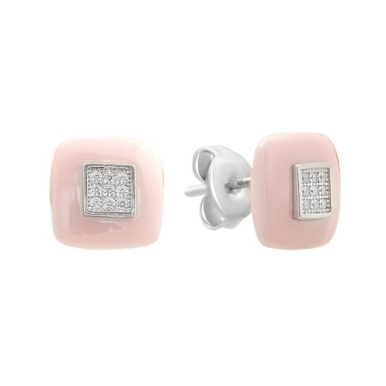 Silver earrings with ceramics