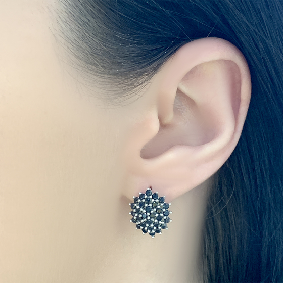 Silver earrings with sapphire 2.813ct