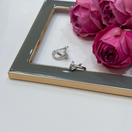 Silver Earrings with Fianites