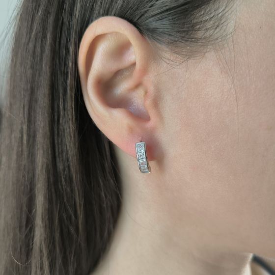 Silver Earrings with Fianites