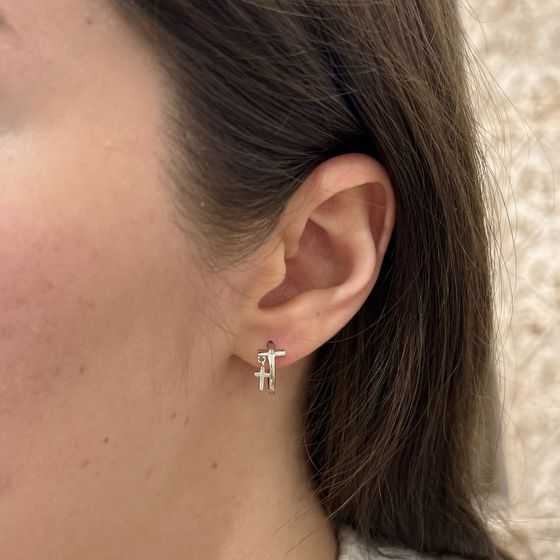 Silver Earrings with Fianites