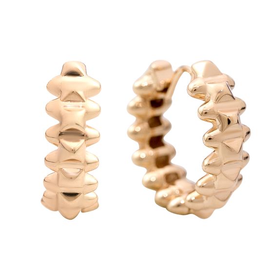 Gold earrings without stones