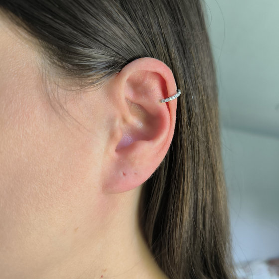 Silver earrings with cubic zirconia