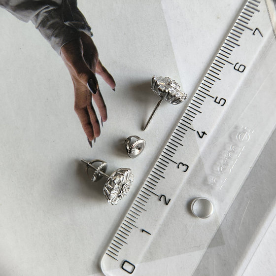 Silver Earrings with Fianites