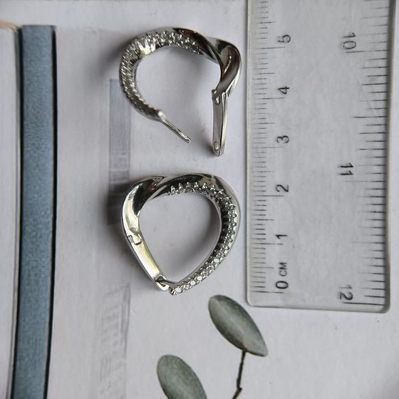 Silver Earrings with Fianites