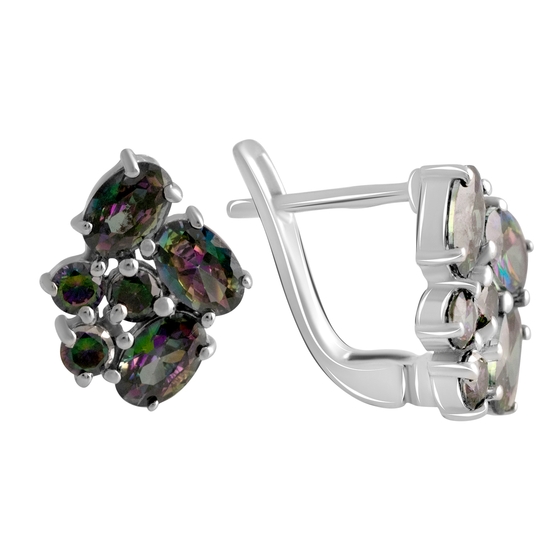 Срібні сережки з містик топазом 5.054ct