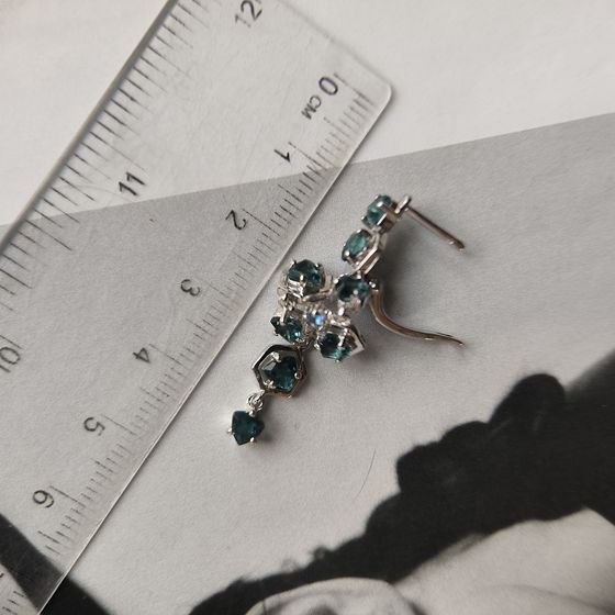 Срібні сережки з топазом Лондон Блю 3.453ct, топазом, топазом