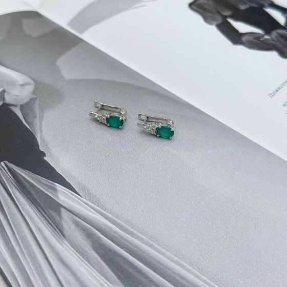 Серебряные серьги с агатом 1.827ct