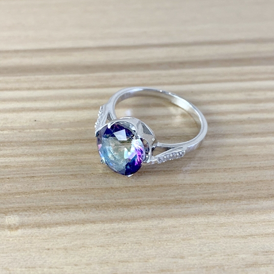 Срібна каблучка з містик топазом 3.297ct