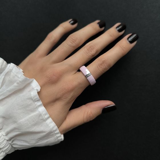 Silver ring with ceramics