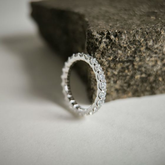 Silver ring with cubic zirconia