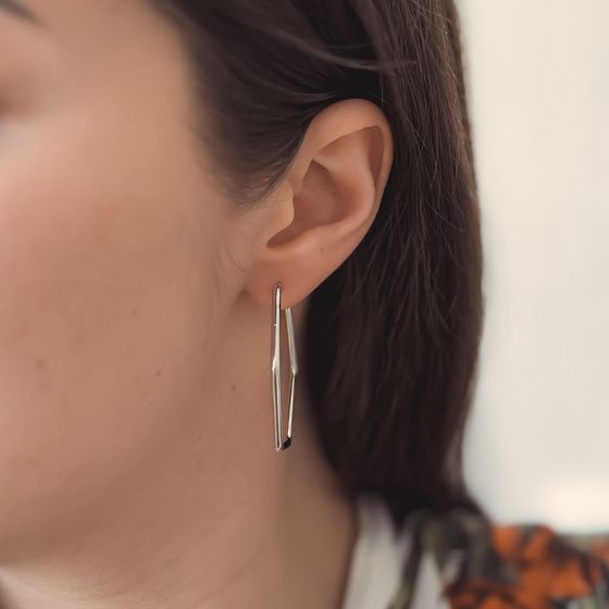 Silver earrings without stones