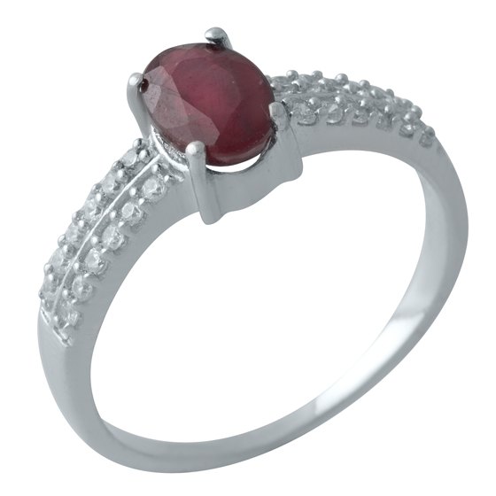 Silver ring with ruby 1.46ct