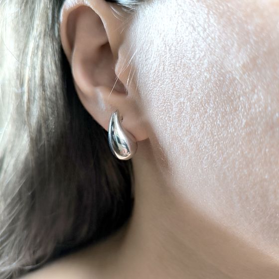 Silver earrings without stones