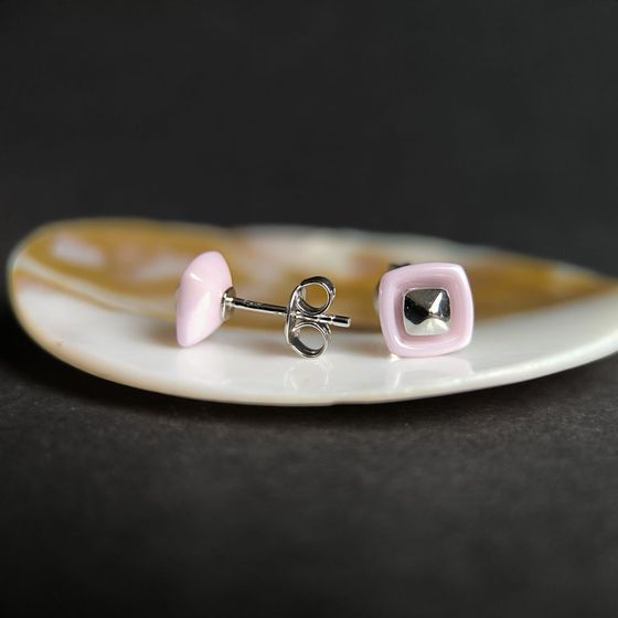 Silver earrings with ceramics
