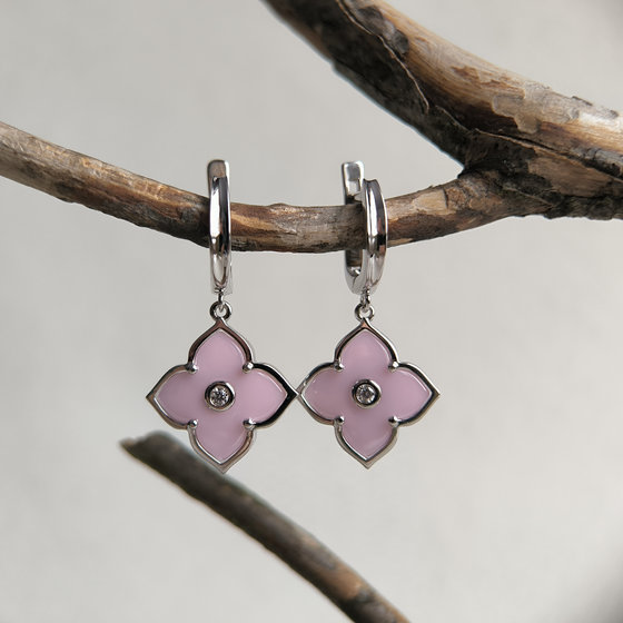Silver earrings with ceramics