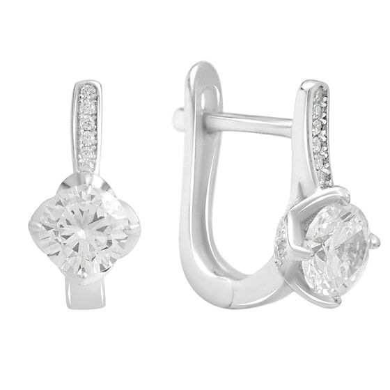 Silver Earrings with Fianites