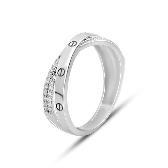 Золота каблучка з фіанітами 0.34ct