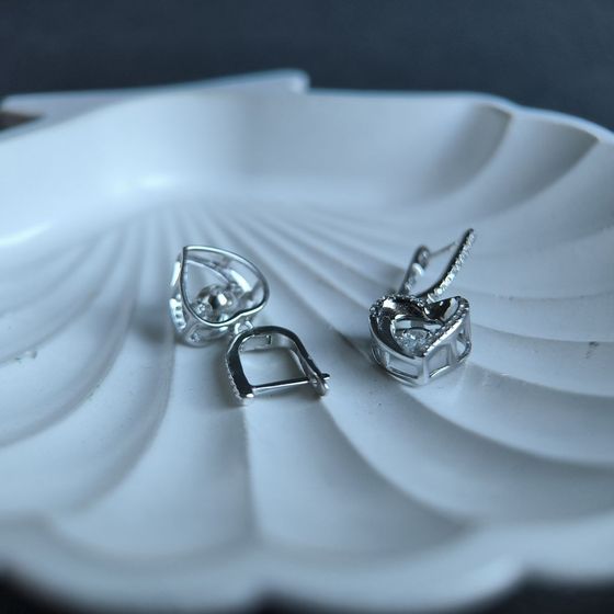 Silver Earrings with Fianites