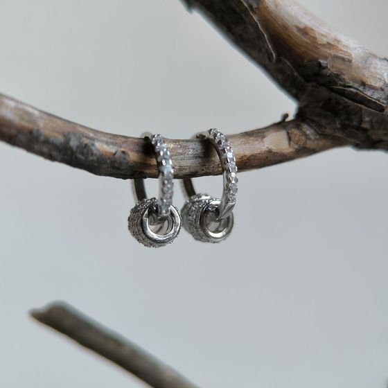 Silver Earrings with Fianites