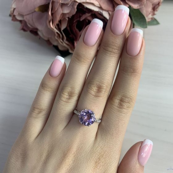 Срібна каблучка з аметистом 3.372ct