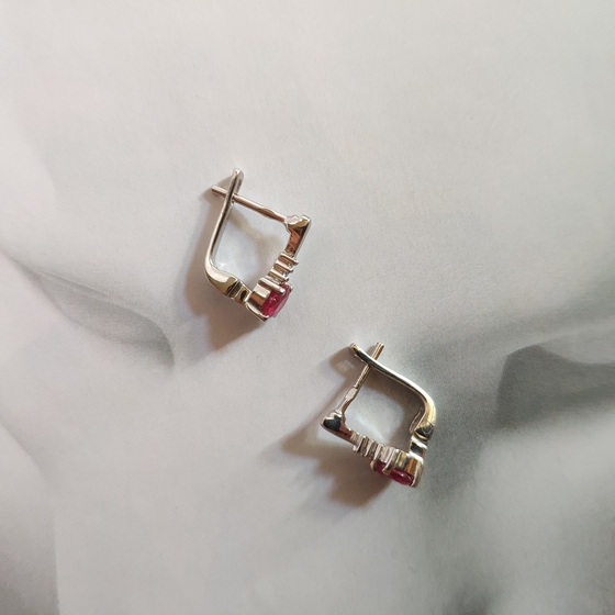 Silver earrings with ruby 1.544ct