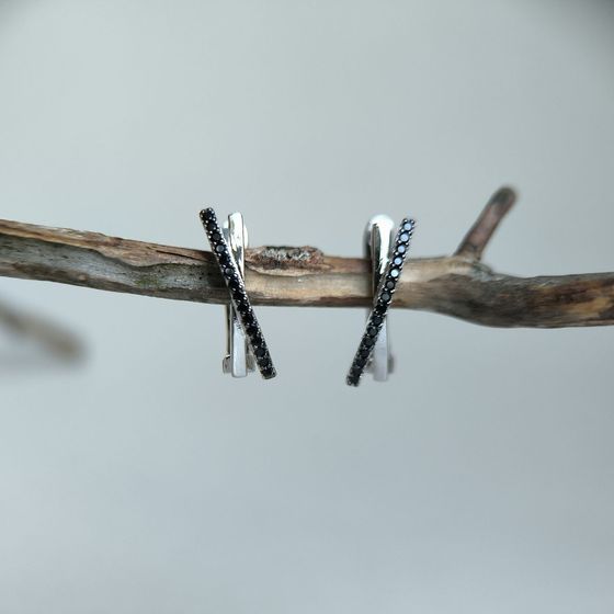 Silver Earrings with Fianites