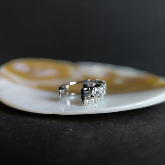 Silver earrings with cubic zirconia