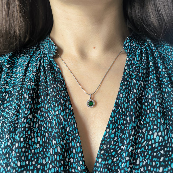 Срібна підвіска з смарагдом nano 0.9ct