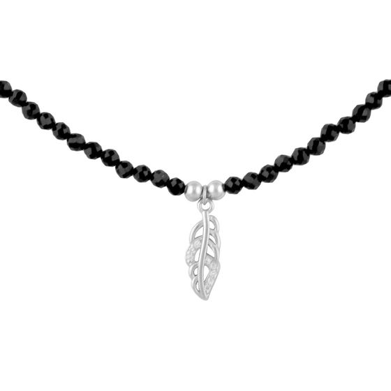 Silver necklace with spinel