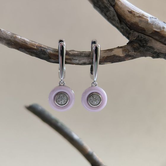 Silver earrings with ceramics