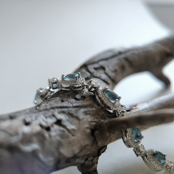 Срібний браслет з топазом Лондон Блю 6.674ct