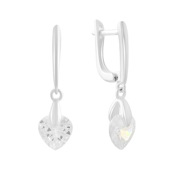 Silver earrings with Phianites