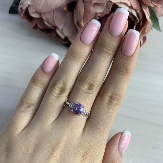 Срібна каблучка з аметистом 1.407ct