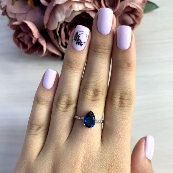 Серебряное кольцо с топазом Лондон Блю 1.695ct