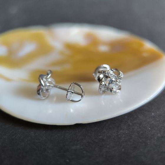 Silver Earrings with Fianites
