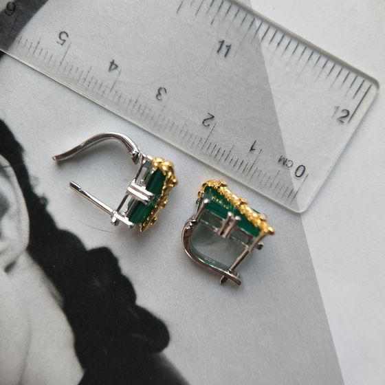 Silver earrings with agate
