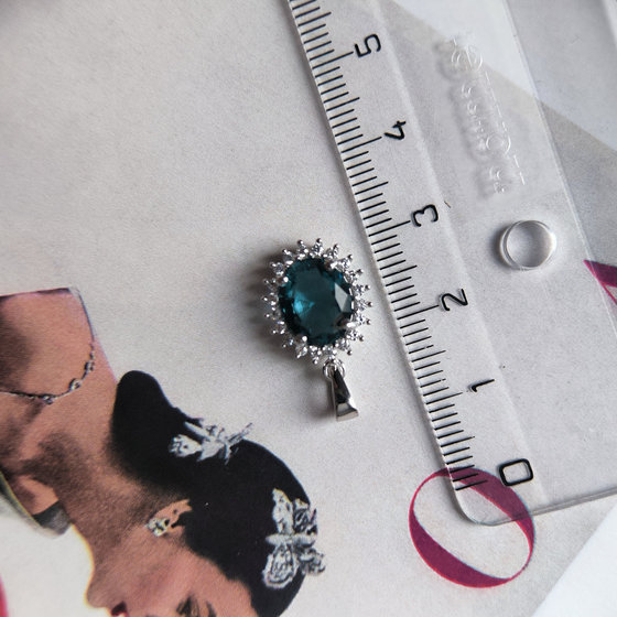Срібна підвіска з топазом Лондон Блю 2.288ct, фіанітами