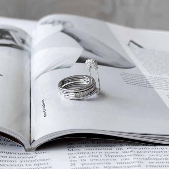 Silver Ring with Fianites