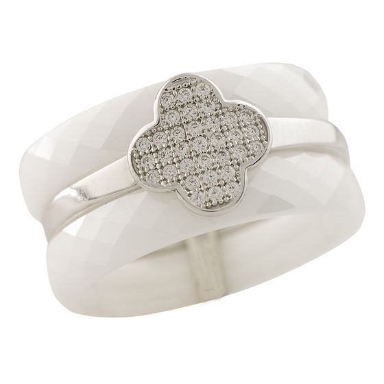 Silver ring with ceramics