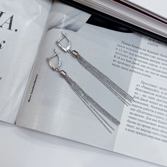 Silver earrings without stones